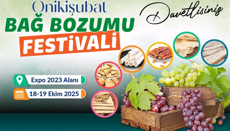Onikişubat Belediyesi’nden Geleneksel Bağ Bozumu Festivali